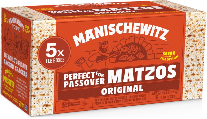 Manischewitz Passover Matzo - 5 Boxes of Original Crackers - Image 1